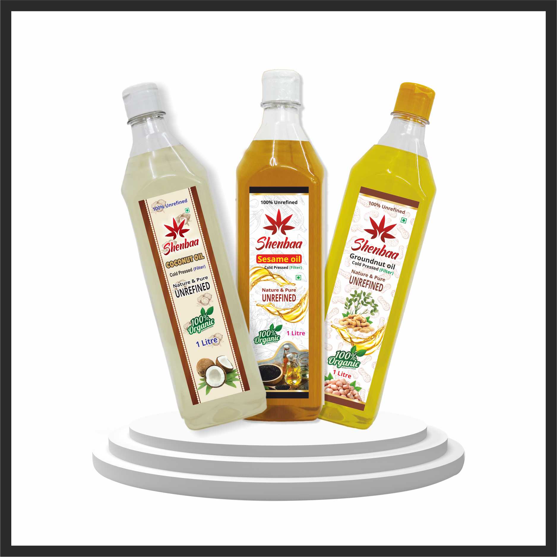 Smart Pack 1 (Sesame Oil x 1 L + Ground Nut Oil x 1L +Coconut Oil x 500ML)